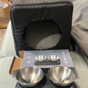 Cat house/bed reversible Accessory Bundle - Elevated cat Bowls stainless steel